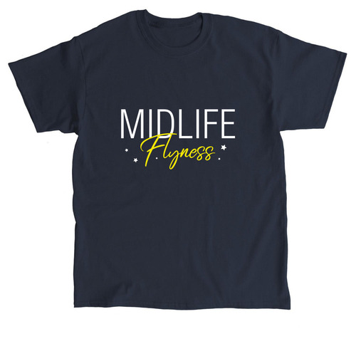 Midlife Flyness, a Navy Classic Unisex Tee