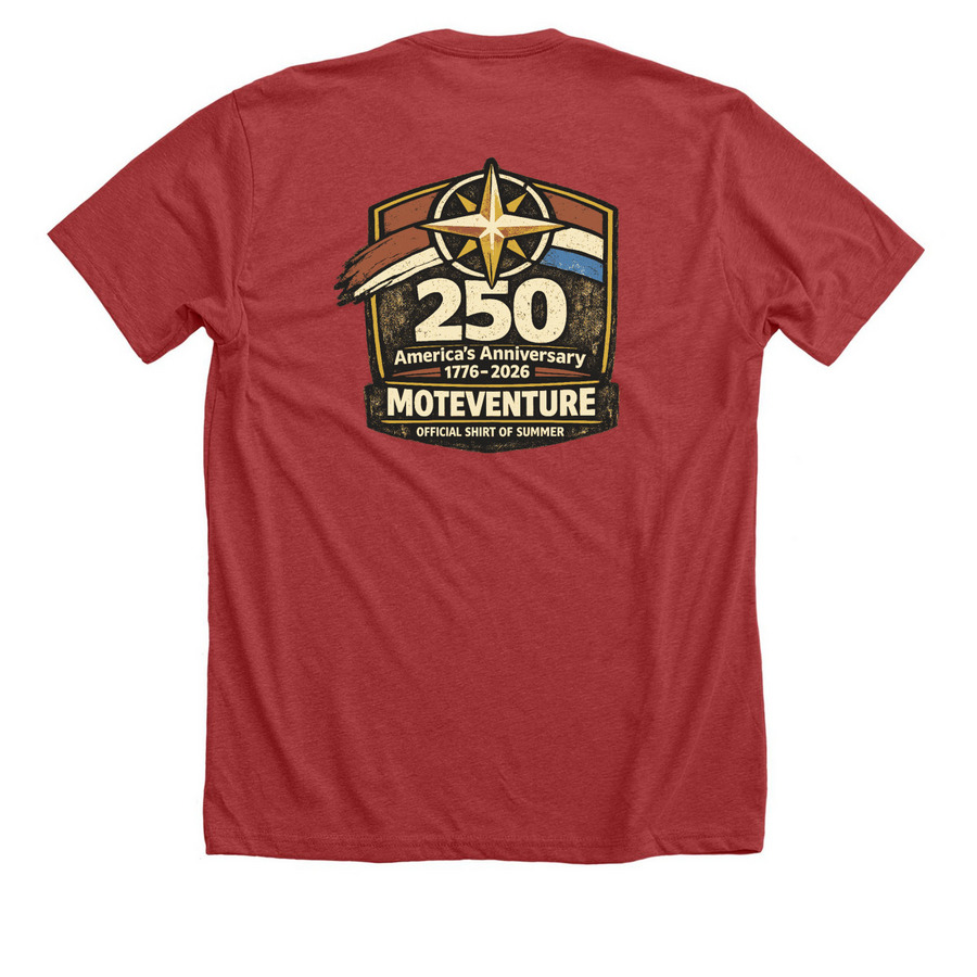 America?s 250th Compass Tee, a Heather Canvas Red Premium Unisex Tee (back-view)