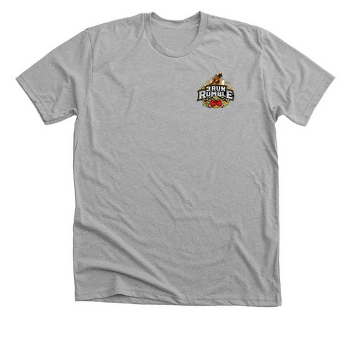 3 Run Rumble - Pocket Logo, a Athletic Heather Premium Unisex Tee