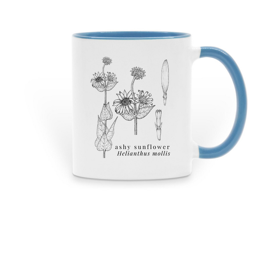 ANPS Mug - Ashy Sunflower, a Light Blue Two-Tone Ceramic Mug