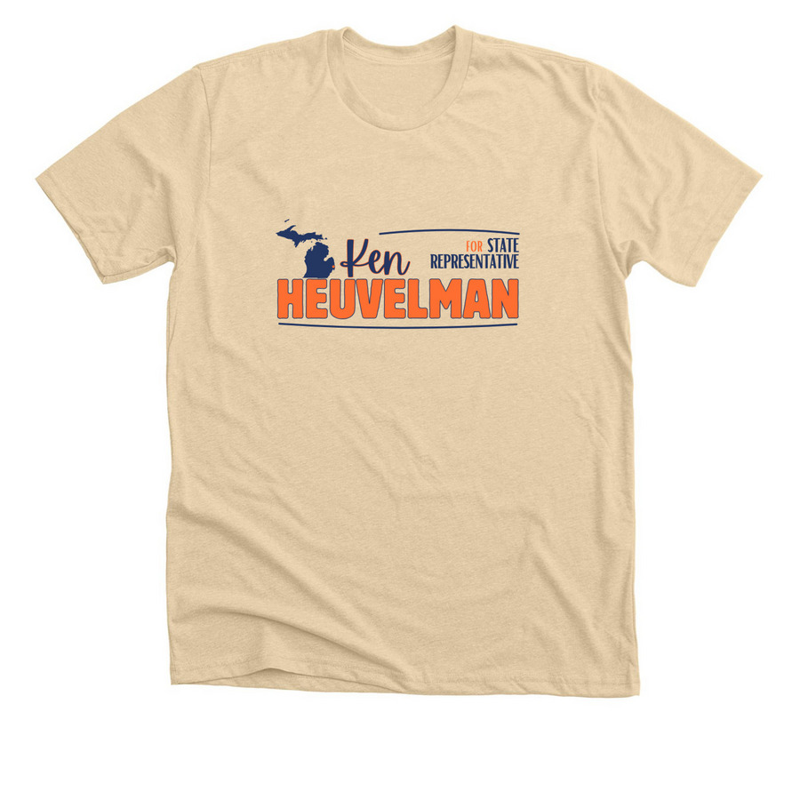 Elect Ken Heuvelman, a Heather Soft Cream Premium Unisex Tee