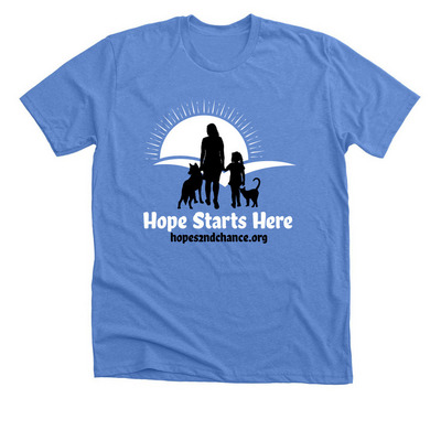 Hope Starts Here, a Heather Columbia Blue Premium Unisex Tee