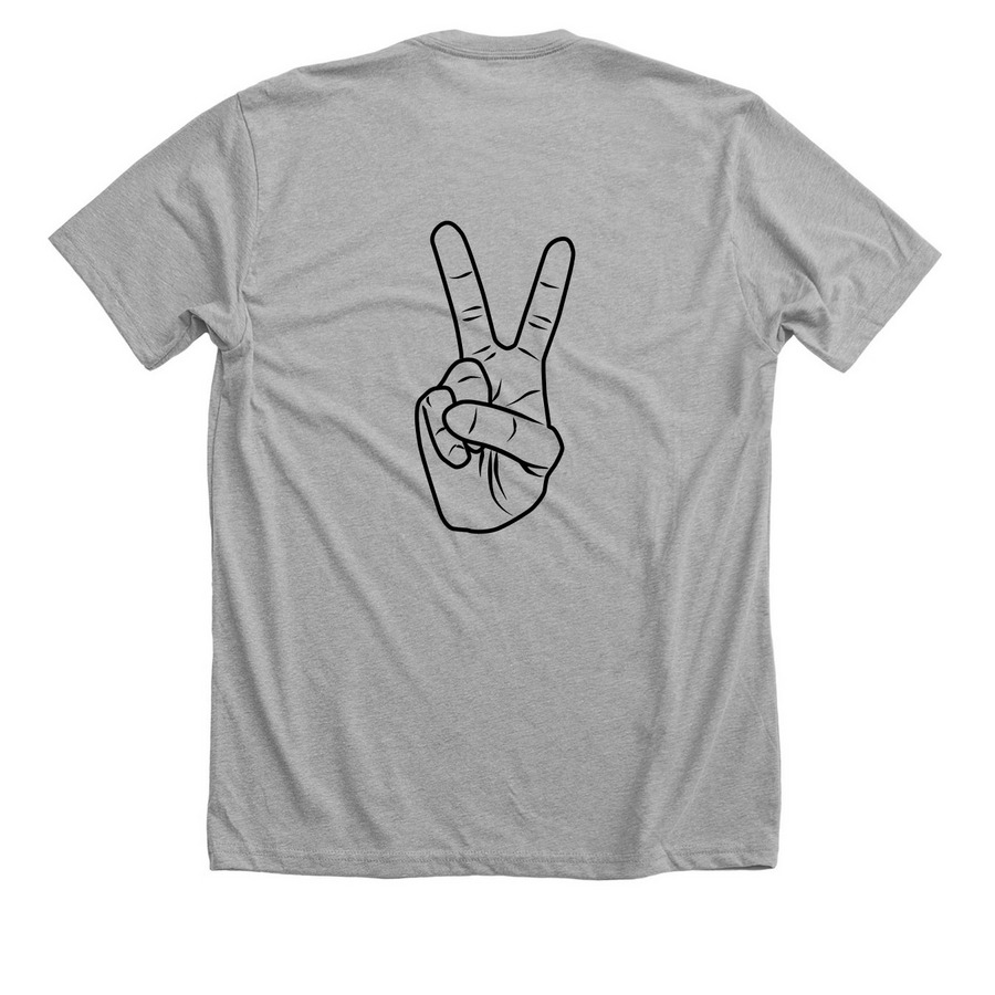 St. James' Color Logo W/ Peace Sign, a Athletic Heather Premium Unisex Tee (back-view)