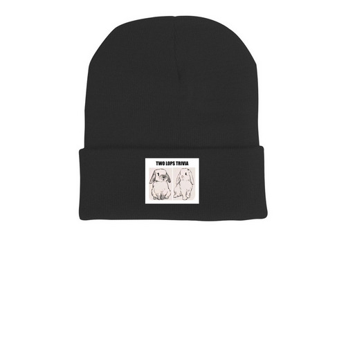 Two Lops Trivia Winter Gear, a Black Printed Cuffed Beanie