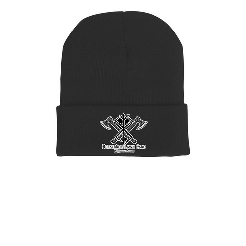 Berserker lawn Care beanie, a Black Printed Cuffed Beanie
