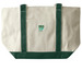 AFREF Small Logo Totes, Light, a Natural/Forest Large Two-Tone Canvas Tote Bag