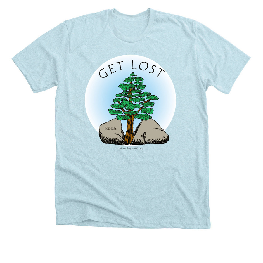 Get Lost T-Shirt, a Heather Ice Blue Premium Unisex Tee