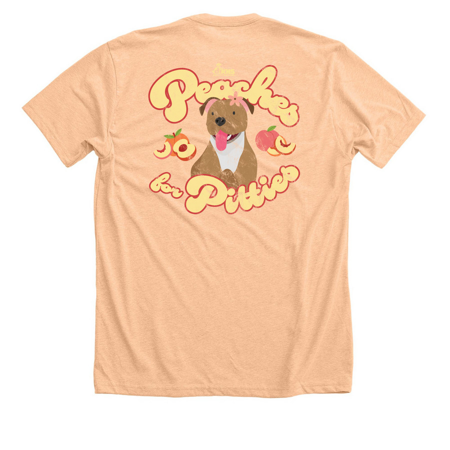 Peaches for Pitties, a Heather Peach Premium Unisex Tee (back-view)