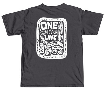 One Shot to Live - Youth & Adult, a Graphite Comfort Colors Unisex Tee
