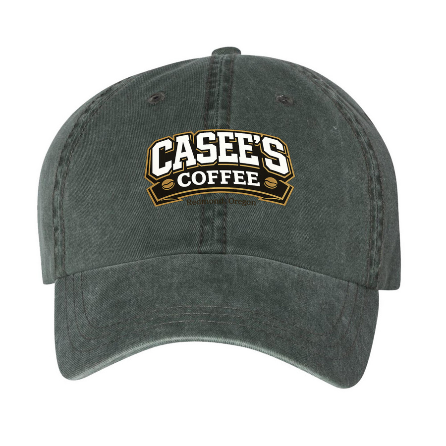 Casee's Coffee Ball Cap, a Forest Printed Pigment Dye Baseball Cap