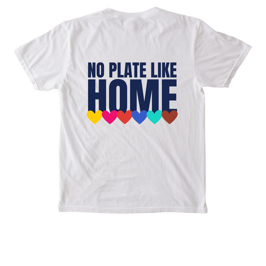 Pocket Shirt - Hearts, a White Comfort Colors Pocket Tee (back-view)