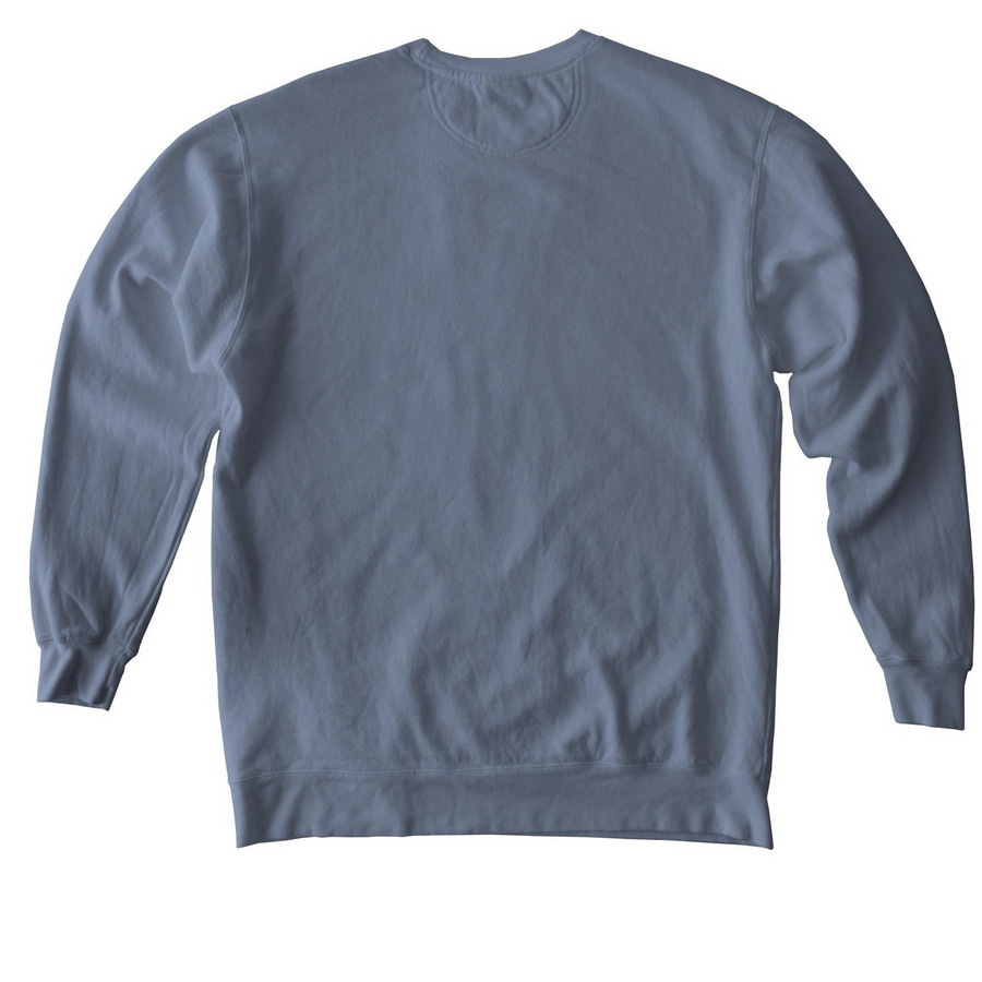 "Always a Twin" Script - White, a Blue Jean Comfort Colors Crewneck Sweatshirt (back-view)