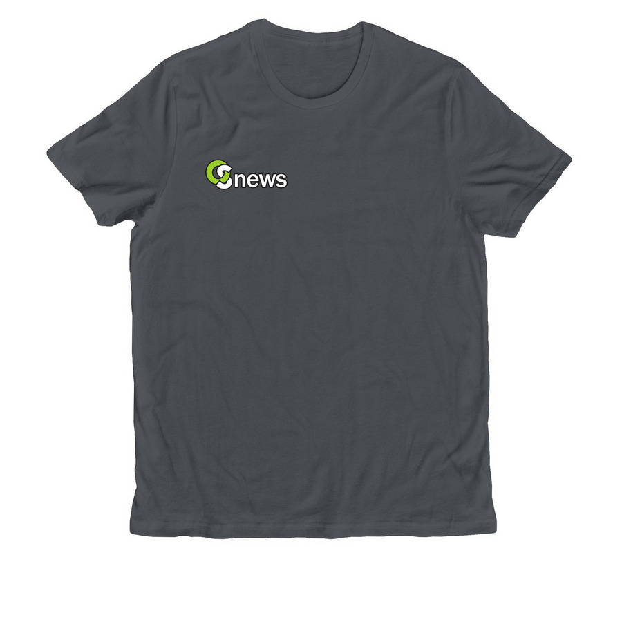 New OSNews logo T-shirt, a Terrain Grey Allmade Organic Cotton Unisex Tee