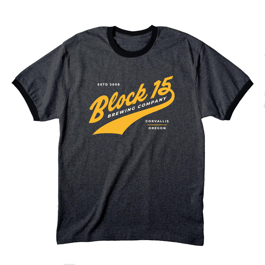 The Vintage Collection ?&nbsp;Light Logo&nbsp;, a Dark Heather Grey/ Jet Black Cotton Ringer Tee