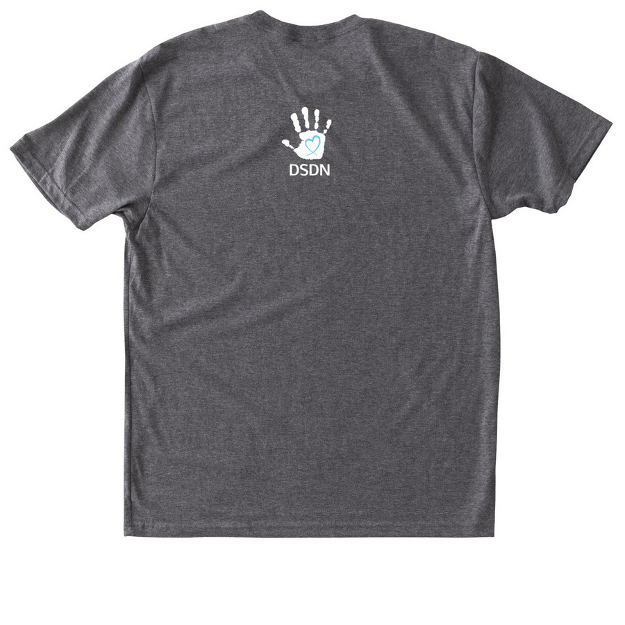 DSDN Rockin' Dad?, a Premium Heather Triblend Unisex Tee (back-view)