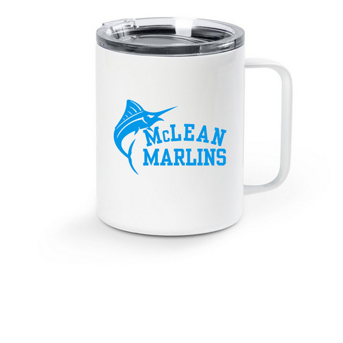 Marlin Mug, a White Stainless Steel Travel Mug