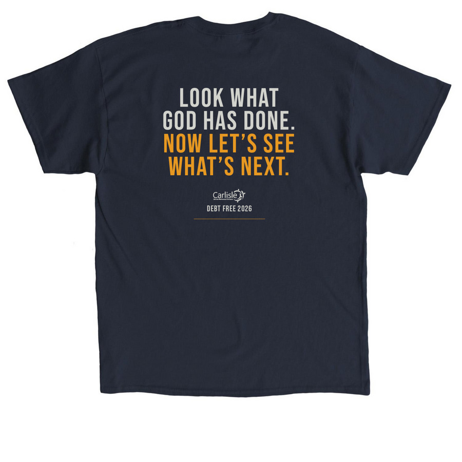 Forward Celebration, a Navy Classic Unisex Tee (back-view)
