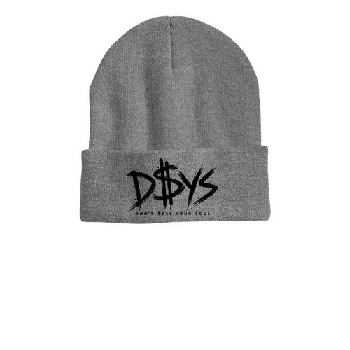 D$YS Signature Cuffed Beanie, a Dark Heather Grey Printed Cuffed Beanie