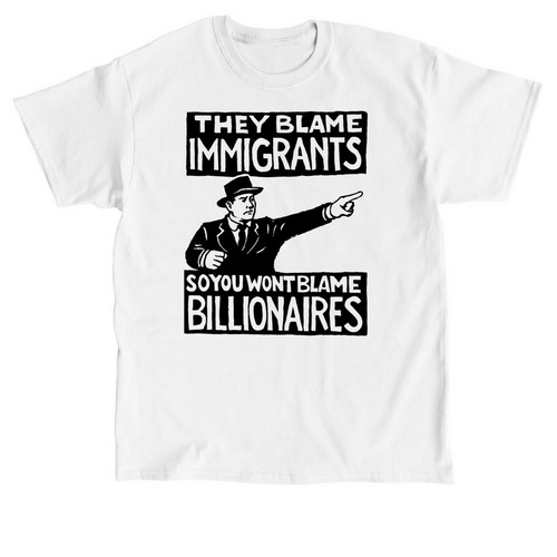 They Blame Immigrants&nbsp;, a White Classic Unisex Tee
