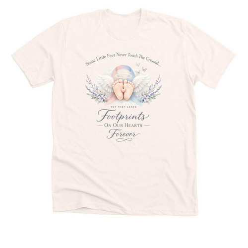 Footprints&nbsp;, a Heather Natural Premium Unisex Tee