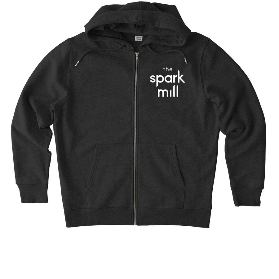 TSM Zip-Up - Light Logo, a Dark Heather Grey Stanley/Stella Unisex Cultivator 2.0 Zip Up Pullover Hoodie