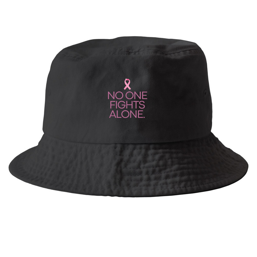 No One Fights Alone Bucket Hat, a Black Printed Bucket Hat