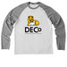 Lion & Lamb Light Colors, a Aluminum Grey/ Bright White Allmade Eco Triblend Colorblock Raglan Long Sleeve Tee