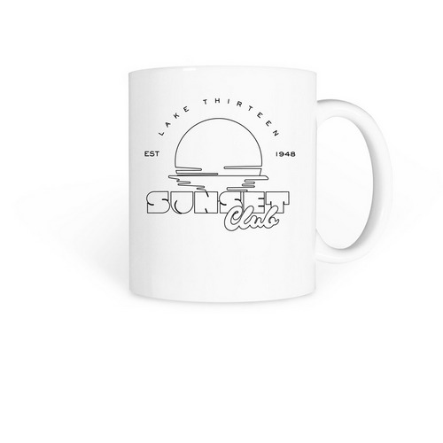 2026 - Sunset Club Mug, a White Coffee Mug