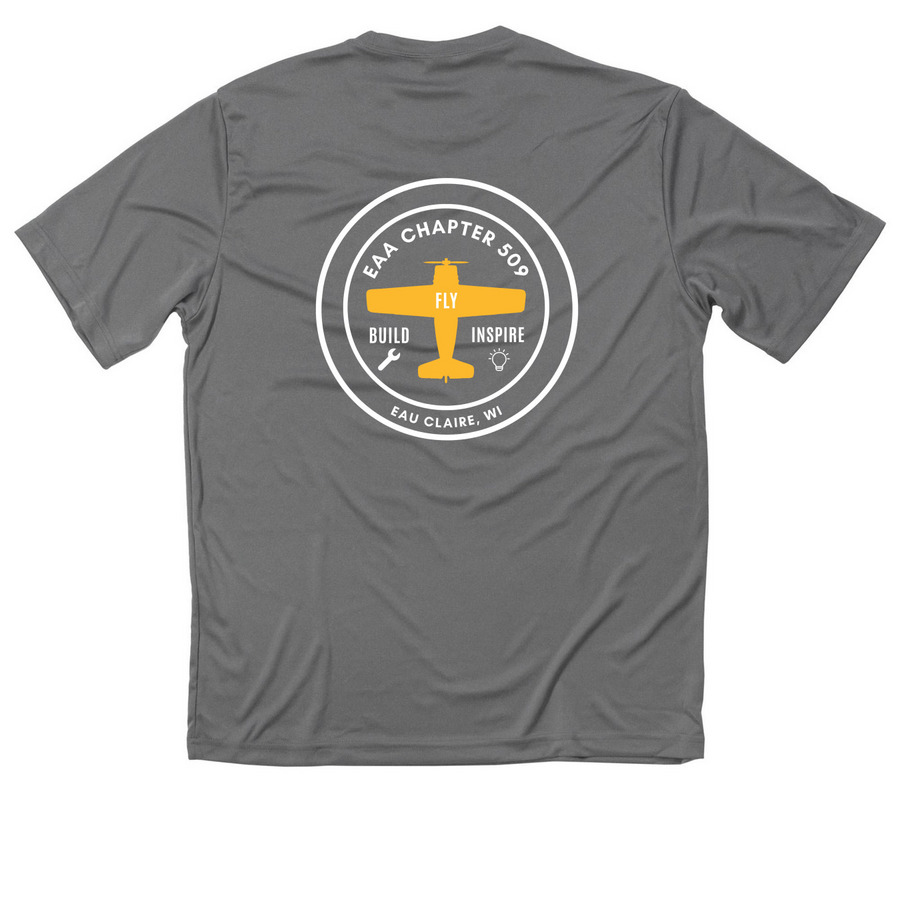 Activewear, a Grey Concrete Classic Performance Tee (back-view)