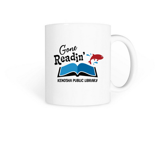 Gone Readin' Fish Mug, a White Coffee Mug