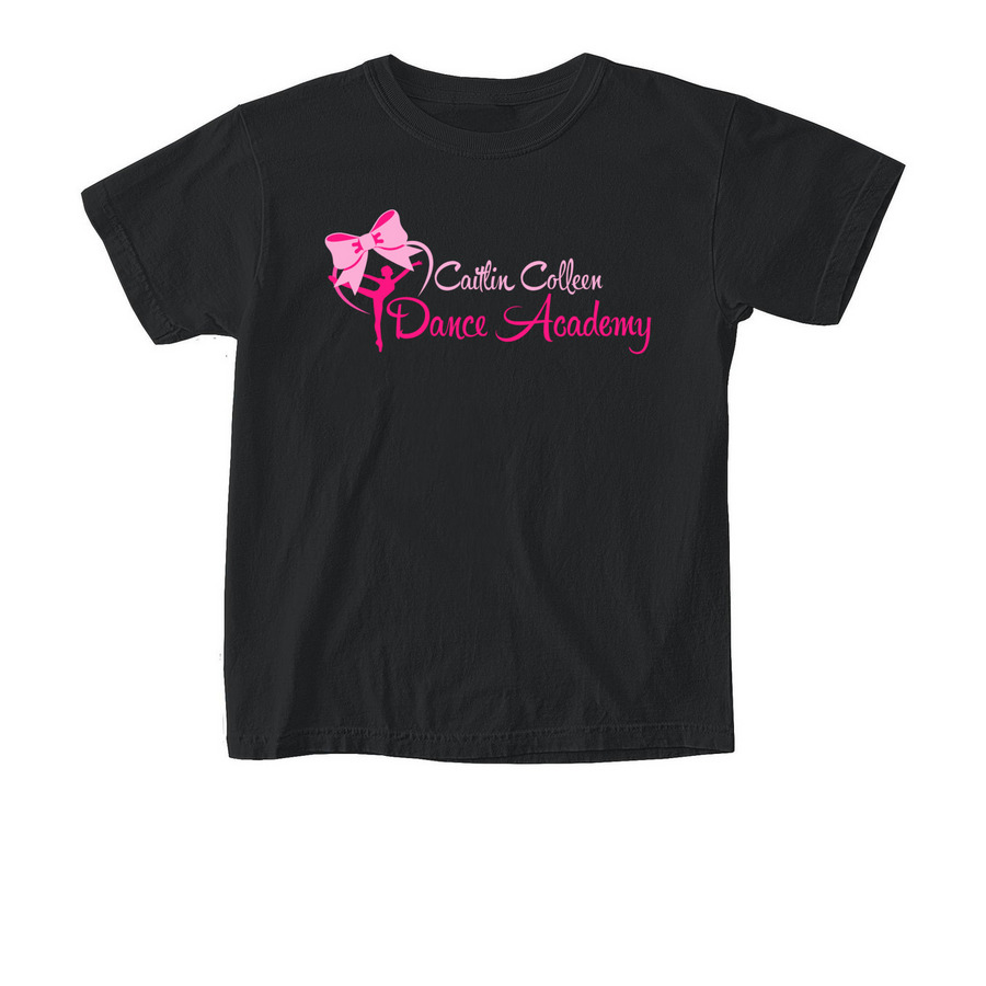 Youth Bow T-Shirt, a Black Comfort Colors Youth Tee