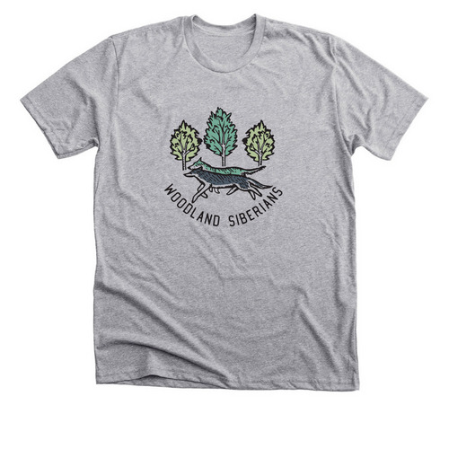 Woodland Siberians, a Athletic Heather Premium Unisex Tee