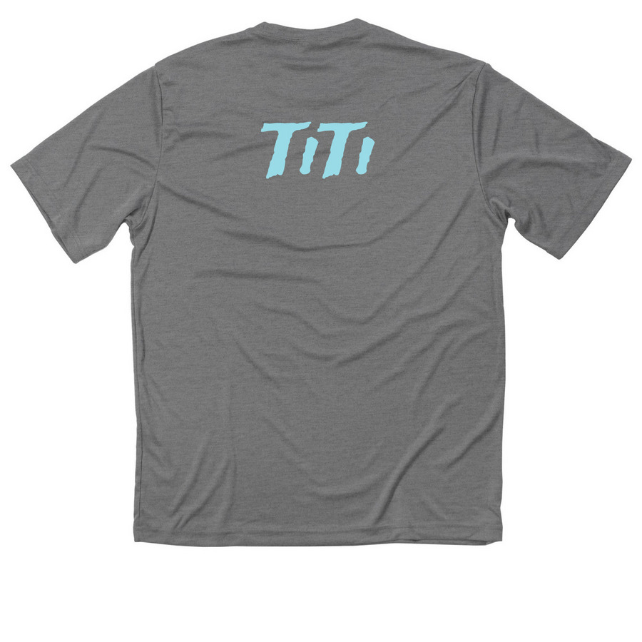 Performance Boulevard Bangers - TiTi, a Grey Concrete Heather Classic Performance Tee (back-view)