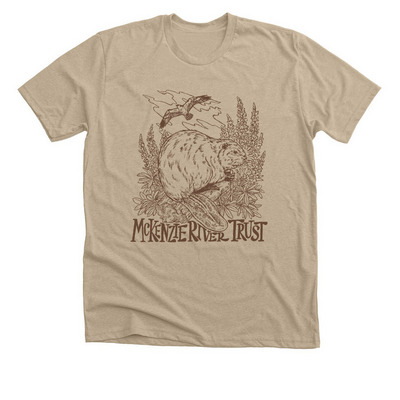 Beaver Outline Tee, a Heather Tan Premium Unisex Tee