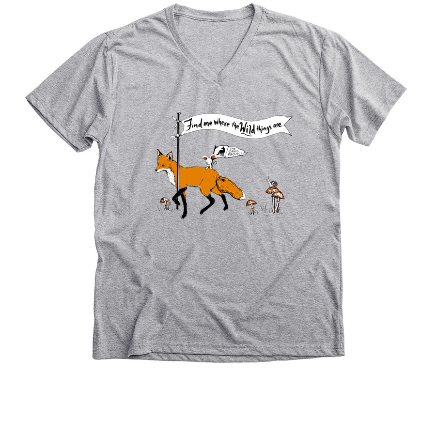 Find Me Where The Wild Things Are, a Athletic Heather Premium V-Neck Tee