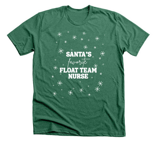 Santa's Favorite Float Team, a Heather Grass Green Premium Unisex Tee
