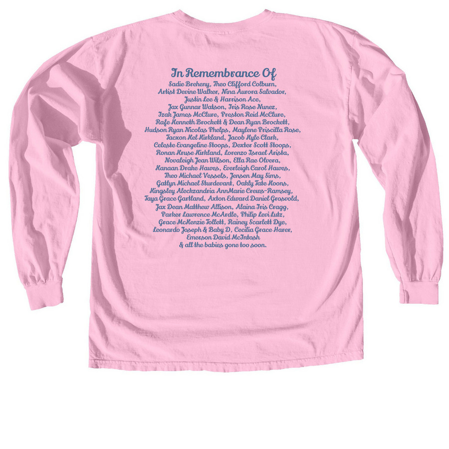 October Awareness Shirts Batch 23, a Blossom Comfort Colors Long Sleeve Tee (back-view)