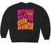 Strawbango Groovy Crewneck, a Black Softstyle Crewneck Sweatshirt (back-view)