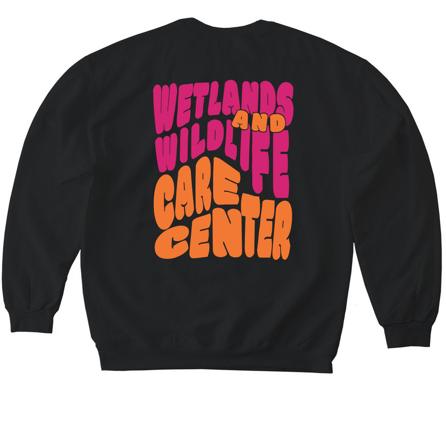 Strawbango Groovy Crewneck, a Black Softstyle Crewneck Sweatshirt (back-view)
