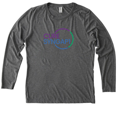 CURE SYNGAP1 LOGO, a Aluminum Grey Allmade Eco Triblend Women?s Long Sleeve Tee