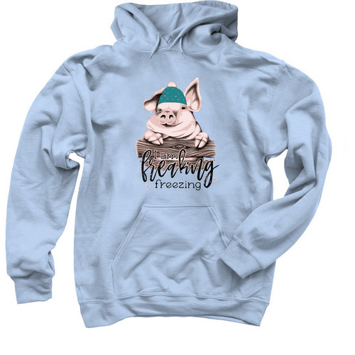 It's Beginning to look like Winter, a Light Blue Pullover Hoodie