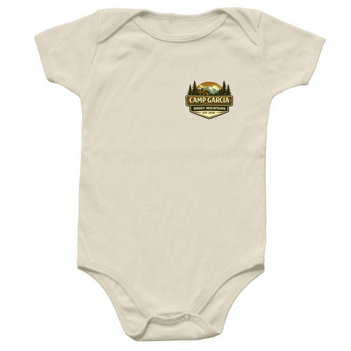 Official Camp Garcia 2026 Littles Onesie, a Natural Infant Onesie