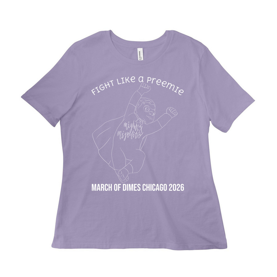 Team Mighty Miguelito, a Dark Lavender Women?s Relaxed Cotton Tee