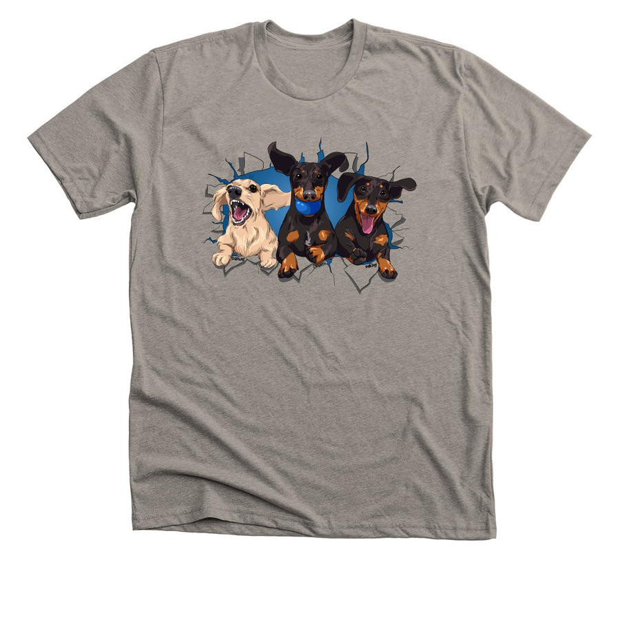 Crusoe BURST, a Heather Stone Premium Unisex Tee