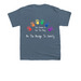 Human Trafficking Prevention Month, a Indigo Youth Unisex Tee (back-view)