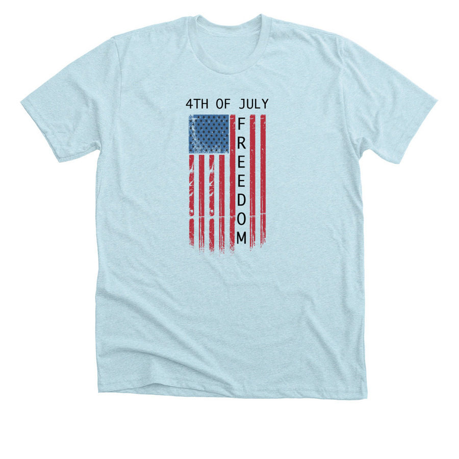 Freedom Flag - Adult&nbsp;, a Heather Ice Blue Premium Unisex Tee
