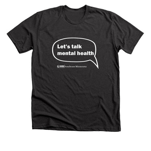Let's talk mental health, a Dark Grey Heather Premium Unisex Tee