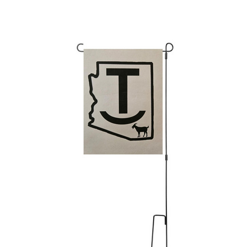 Flag, a White 12" x 18" Yard Flag with Stake
