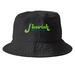 Flourish Hats, a Black Printed Bucket Hat