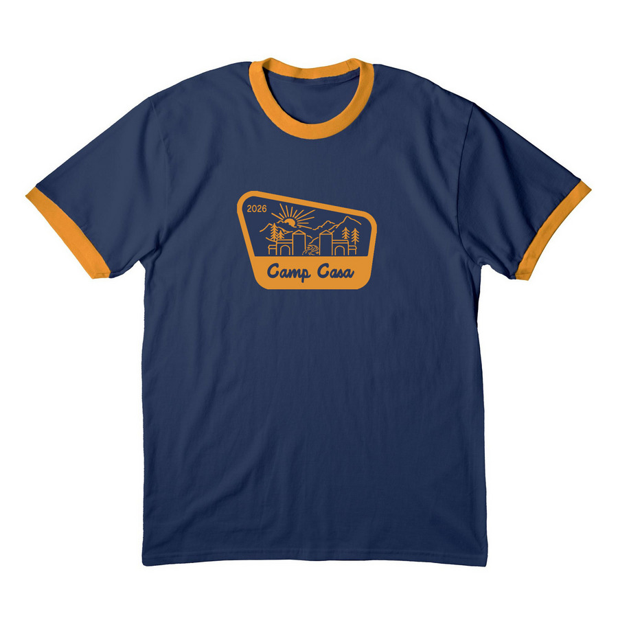 Camp Casa 2026, a Navy/ Gold Cotton Ringer Tee
